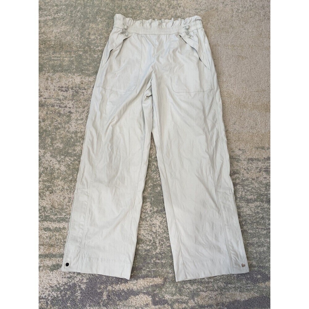 Athleta Size 10 Trekkie Parachute Pants High Rise Zip Hem Relax Fit Light Green